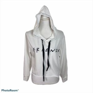 Friends Hooded Sweatshirt White Pullover Medium